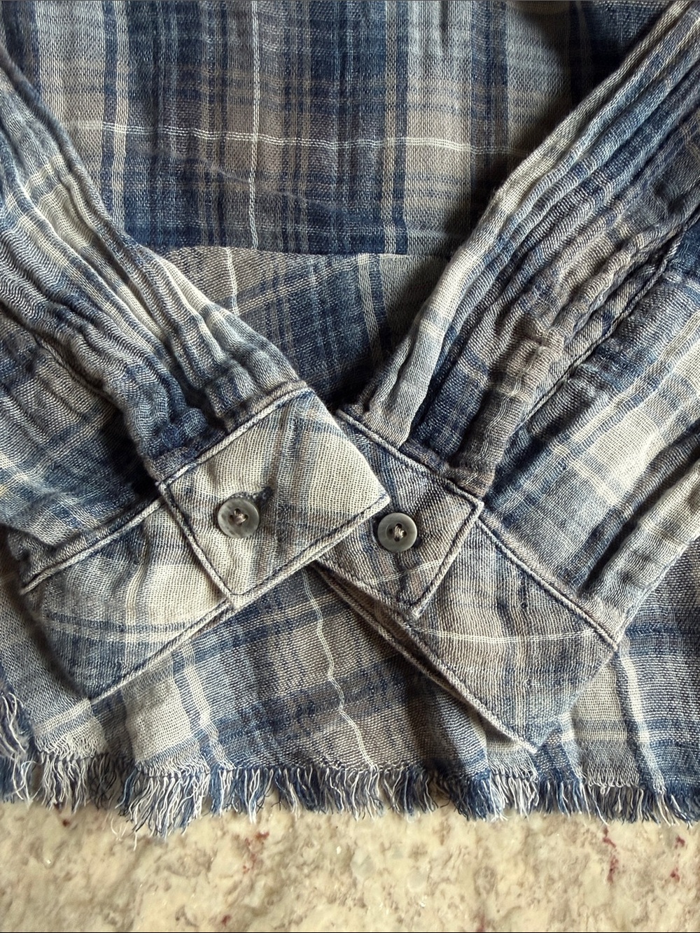cloth & stone Plaid Peplum Top - Picture 6 of 12